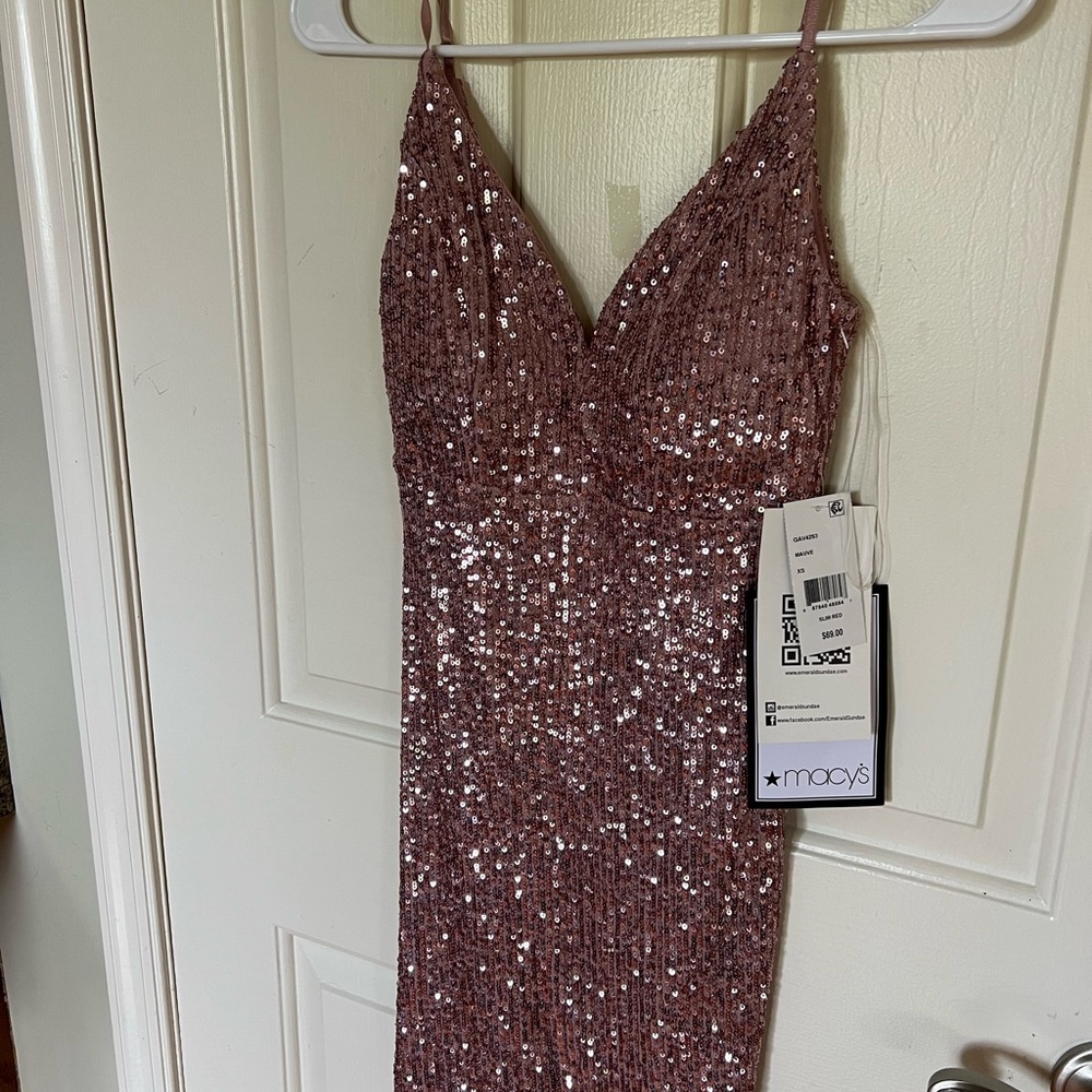 Emerald Sundae Pink Sequin Sheath Midi Dress